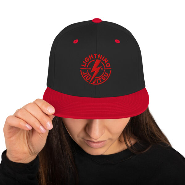 Lightning Jiu-Jitsu Red Logo - Snapback Hat - Image 2
