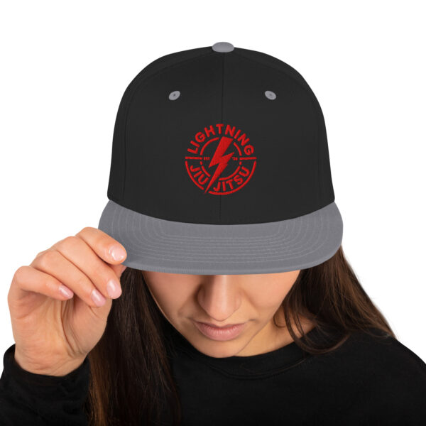 Lightning Jiu-Jitsu Red Logo - Snapback Hat - Image 3