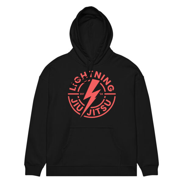 Red Logo - Lightning Jiu-Jitsu - Unisex Organic Relaxed Hoodie