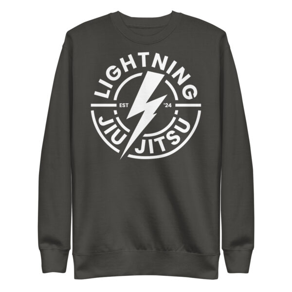 White Logo Lightning Jiu-Jitsu - Unisex Premium Sweatshirt - Image 2