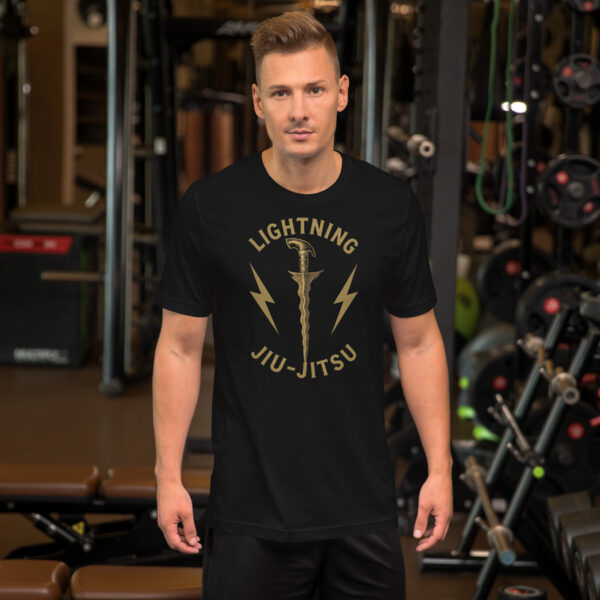 Lightning Jiu-Jitsu - Kris Blade Gold Logo - Unisex T-shirt - Image 2