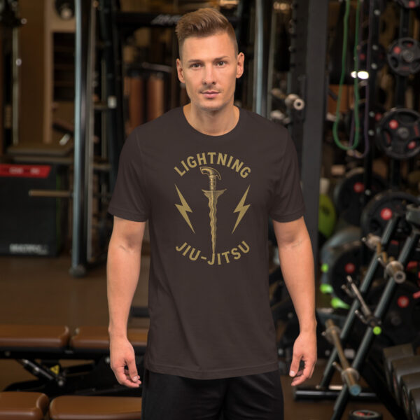 Lightning Jiu-Jitsu - Kris Blade Gold Logo - Unisex T-shirt - Image 8