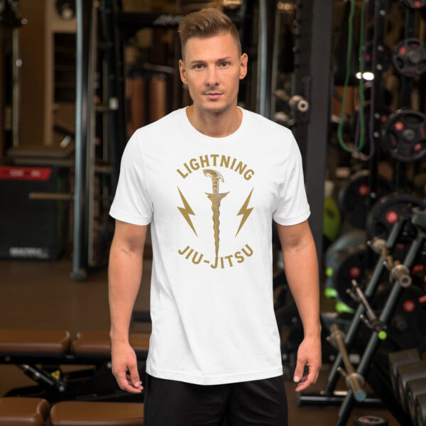 Lightning Jiu-Jitsu - Kris Blade Gold Logo - Unisex T-shirt - Image 12